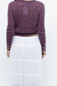 RUBY x Heathered Purple Mohair Cropped Sweater (XS-M)