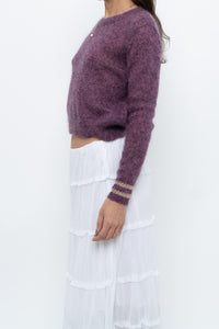 RUBY x Heathered Purple Mohair Cropped Sweater (XS-M)