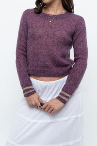 RUBY x Heathered Purple Mohair Cropped Sweater (XS-M)