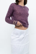 Load image into Gallery viewer, RUBY x Heathered Purple Mohair Cropped Sweater (XS-M)
