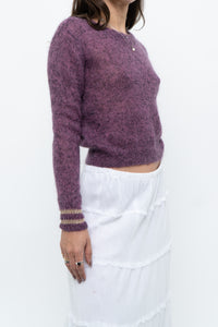 RUBY x Heathered Purple Mohair Cropped Sweater (XS-M)