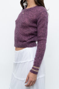 RUBY x Heathered Purple Mohair Cropped Sweater (XS-M)