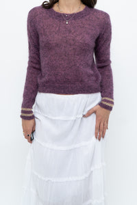 RUBY x Heathered Purple Mohair Cropped Sweater (XS-M)