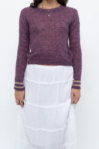 RUBY x Heathered Purple Mohair Cropped Sweater (XS-M)