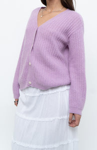 DES PETITS HAUTS x Purple Mohair-blend Cardigan (XS-M)