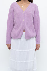 DES PETITS HAUTS x Purple Mohair-blend Cardigan (XS-M)