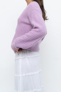 DES PETITS HAUTS x Purple Mohair-blend Cardigan (XS-M)