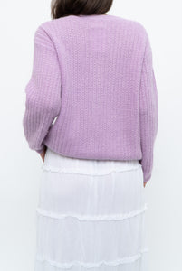 DES PETITS HAUTS x Purple Mohair-blend Cardigan (XS-M)