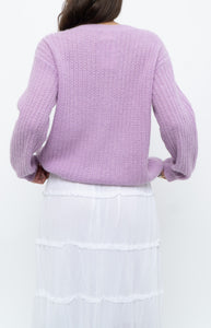 DES PETITS HAUTS x Purple Mohair-blend Cardigan (XS-M)