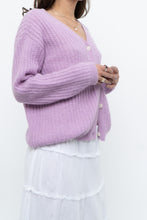 Load image into Gallery viewer, DES PETITS HAUTS x Purple Mohair-blend Cardigan (XS-M)