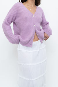 DES PETITS HAUTS x Purple Mohair-blend Cardigan (XS-M)