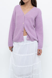 DES PETITS HAUTS x Purple Mohair-blend Cardigan (XS-M)