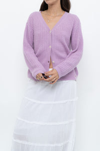 DES PETITS HAUTS x Purple Mohair-blend Cardigan (XS-M)