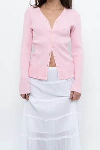 Modern x Baby Pink Ribbed Cardigan (S, M)