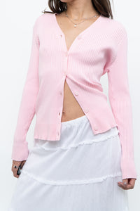 Modern x Baby Pink Ribbed Cardigan (S, M)