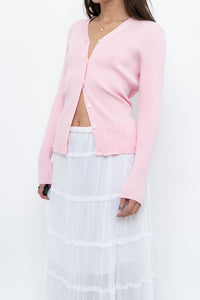 Modern x Baby Pink Ribbed Cardigan (S, M)