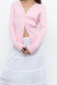 Modern x Baby Pink Ribbed Cardigan (S, M)