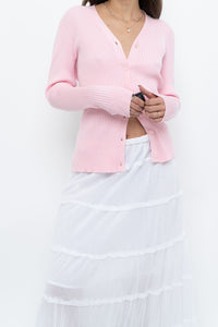Modern x Baby Pink Ribbed Cardigan (S, M)