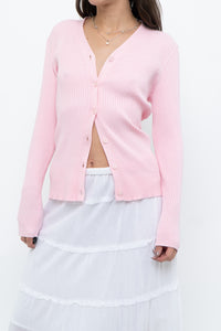 Modern x Baby Pink Ribbed Cardigan (S, M)