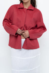 AKRIS x Watermelon Pink Wool, Angora Cropped Soft Jacket (XS-L)