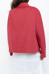 AKRIS x Watermelon Pink Wool, Angora Cropped Soft Jacket (XS-L)