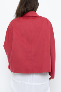 AKRIS x Watermelon Pink Wool, Angora Cropped Soft Jacket (XS-L)