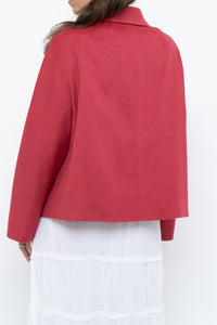 AKRIS x Watermelon Pink Wool, Angora Cropped Soft Jacket (XS-L)