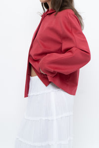 AKRIS x Watermelon Pink Wool, Angora Cropped Soft Jacket (XS-L)