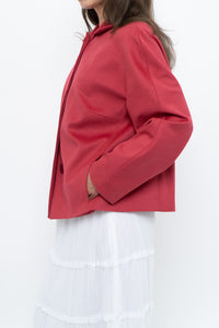 AKRIS x Watermelon Pink Wool, Angora Cropped Soft Jacket (XS-L)