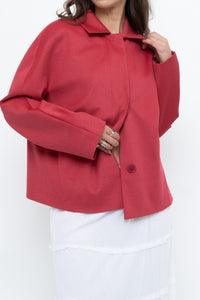 AKRIS x Watermelon Pink Wool, Angora Cropped Soft Jacket (XS-L)
