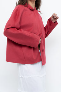 AKRIS x Watermelon Pink Wool, Angora Cropped Soft Jacket (XS-L)