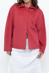 AKRIS x Watermelon Pink Wool, Angora Cropped Soft Jacket (XS-L)