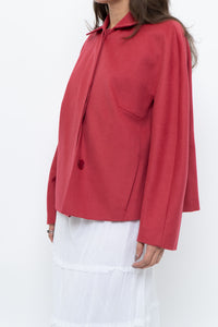 AKRIS x Watermelon Pink Wool, Angora Cropped Soft Jacket (XS-L)