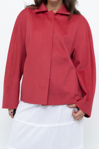 AKRIS x Watermelon Pink Wool, Angora Cropped Soft Jacket (XS-L)