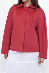 AKRIS x Watermelon Pink Wool, Angora Cropped Soft Jacket (XS-L)