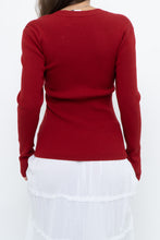 Load image into Gallery viewer, WILFRED x Red Ribbed Long Sleeve Knit (M)
