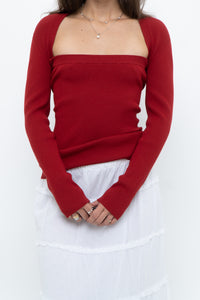 WILFRED x Red Ribbed Long Sleeve Knit (M)