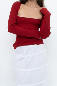 WILFRED x Red Ribbed Long Sleeve Knit (M)