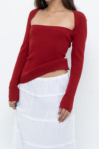 WILFRED x Red Ribbed Long Sleeve Knit (M)
