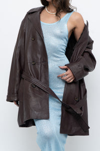 Vintage x Burgundy Butter Leather Belted Trench (S-L)