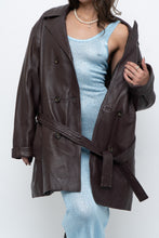 Load image into Gallery viewer, Vintage x Burgundy Butter Leather Belted Trench (S-L)