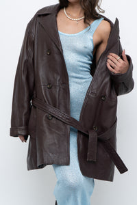 Vintage x Burgundy Butter Leather Belted Trench (S-L)