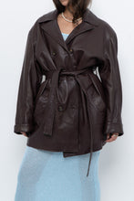 Load image into Gallery viewer, Vintage x Burgundy Butter Leather Belted Trench (S-L)