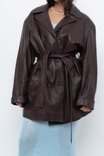Load image into Gallery viewer, Vintage x Burgundy Butter Leather Belted Trench (S-L)