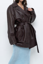 Load image into Gallery viewer, Vintage x Burgundy Butter Leather Belted Trench (S-L)