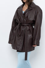 Load image into Gallery viewer, Vintage x Burgundy Butter Leather Belted Trench (S-L)