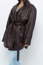 Load image into Gallery viewer, Vintage x Burgundy Butter Leather Belted Trench (S-L)