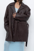 Load image into Gallery viewer, Vintage x Burgundy Butter Leather Belted Trench (S-L)