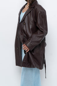 Vintage x Burgundy Butter Leather Belted Trench (S-L)