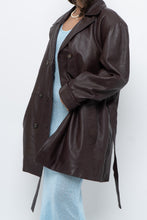 Load image into Gallery viewer, Vintage x Burgundy Butter Leather Belted Trench (S-L)